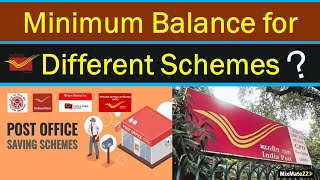 Post office ke different schemes ke liye kitna minimum balance | India Post | In Hindi | mixmate22