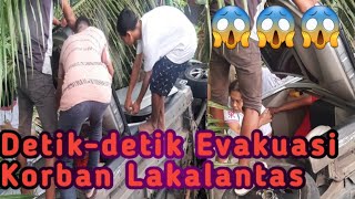 Detik-Detik evakuasi korban Kecelakaan‼️ Mobil Avansa Terjun bebas dari jembatan Santiago #sangihe