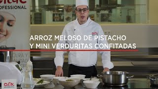 RECETA: Arroz meloso con pistacho y mini verduritas confitadas | Itac Professional