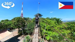 Crossing the Scary Suspension Bridge to 360 View Lookout by Cloud 9 in Antipolo, Rizal - 360 Video