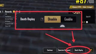 How to Enable Death Replay in Pubg Mobile | Death Replay pubg Mobile |New Death Cam pubg mobile