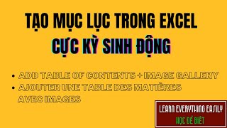 Tạo mục lục trong Excel cực kỳ SINH ĐỘNG / Create Table of contents