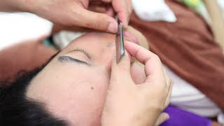 💈ASMR | Removes fuzz from a man's face. Head shoulder and neck massage.🪒Thorough relaxation.