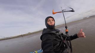 Kiteboarding in Zeebrugge, Belgium