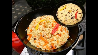 Plov , Pilavi - ein Klassiker aus Usbekistan. Hochzeit Plov. Kazan , Dutch Oven Rezepte. One Pot