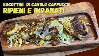 FAGOTTINI DI CAVOLO CAPPUCCIO CON CUORE DI VERDURE E SALSICCIA