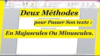 Comment Passer son texte en majuscules ou minuscules ?