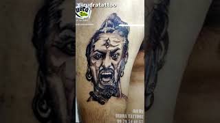 Har har mahadev portrait tattoo by || RUDRA TATTOO & PIERCING STUDIO || #shorts