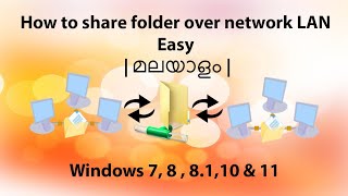 How to share folder over network LAN Easy | എങ്ങനെ ഫോൾഡർ ഷെയർ ചെയ്യാം|മലയാളം | Windows 7,8,8.1,10&11