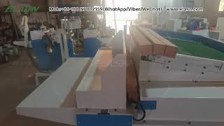 Multiple Rip Saw Machine Cutting Wood Pallets Blocks in High Efficiency