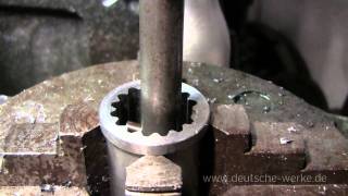 Innenverzahnung " do it yourself " an der Bohrmaschine Internal Teeth Hobbing by Hand