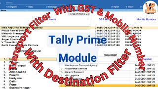 How To Save Transport Details In Tally Prime | Best Powerful Transport TDL @VRCrackrs