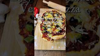 Easy Homemade Veggie Pizza #pizza #vegan #vegetarian #veganpizza #recipe #nooniongarlic #easyrecipe