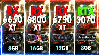 RX 6650 XT vs RX 6800 XT vs RX 6750 XT vs RTX 3070 | Teste FPS em 6 JOGOS