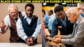 BLACK STORE CLERK ASSISTS AN ELDERLY WHITE MAN... BUT 5 MINUTES LATER HE REGRETS IT