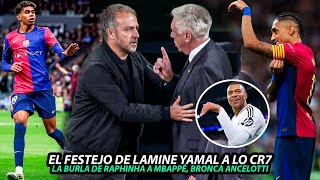 El FESTEJO de LAMINE YAMAL a lo CR7 | LA "BURLA" de RAPHINHA a MBAPPÉ | BRONCA de ANCELOTTI y FLICK