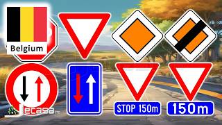 Priority Traffic-Road Signs in Belgium (Antwerp, Ghent, Charleroi, Liège, and Brussels) | Vocabulary