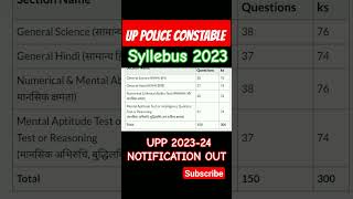 UTTER PRADESH POLICE CONSTABLE 2023-24 NEW SYLLABUS OUT #uppoliceconstable #uppolice#syllabus#shorts