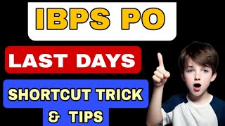 IBPS LAST DAY STRATEGY 2024 | ibps po strategy