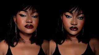 Dark Feminine Femme Fatale Makeup Tutorial on Brown Skin