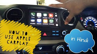 iPhone on car dashboard. Apple car play