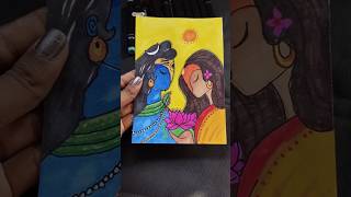 Shiv Parvati art/Abstract painting ♥️✨ Alcohol marakar Easy Drawing 😍#shorts #painting #art #drawing