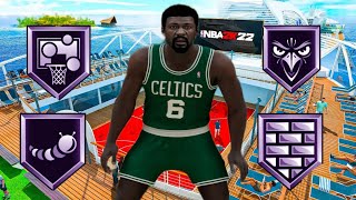 NBA 2K22 BEST CENTER BILL RUSSELL RARE BUILD 53 BADGES WITH 30 DEFENSIVE BADGES!!!