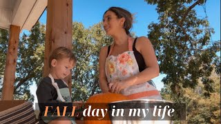 Fall Day in the Life Mom of 2 + Pumpkin  Carving, crispy weather vlog