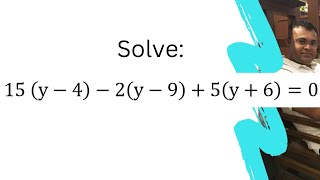 15 (y-4)-2(y-9)+5(y+6)=0