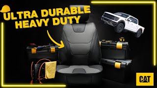 Heavy Duty Dirt, Scuff, Debris Protection | CAT™ Premium Leatherette Car Seat Cover