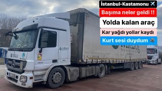 VİRAJLI VE KARLI YOLLAR !! ILGAZ DAĞINI TIRMANDIM #viraj #dağlar #anadolu #mercedesactros #fmax #yol