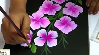 How to make Perfect Shaded Flowers in ONE STROKE |#fabricpainting  #onestrokepainting