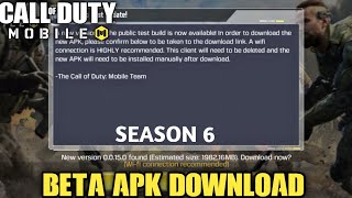 Call of duty Mobile Season 6 Beta Download || How To Download Call Of Duty Mobile Season 6 Beta