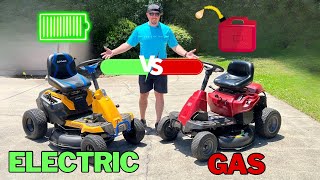 Electric vs. Gas Riding Mower: Which is BETTER?!