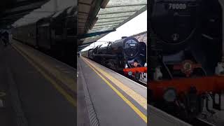 Steam locomotive arrives at Carlisle on special train