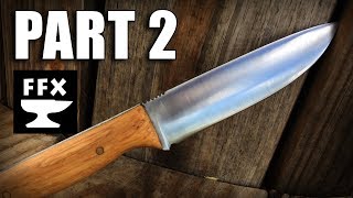 How to make a bushcraft knife from a lawnmower blade Part 2