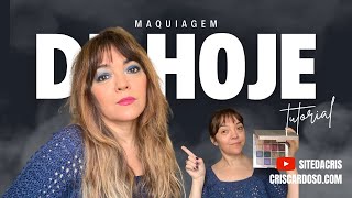 MAQUIAGEM  DE HOJE: COM BT VELVET AZUL (SOMBRA LÍQUIDA) #maquiagemsitedacris002