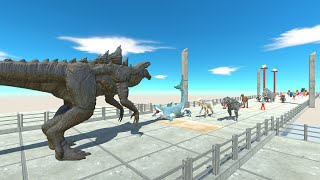 Zilla vs Team Megalodon Rex; Rainbow Friends; Dinnosaurs - Animal Revolt Battle Simulator