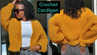 Crochet Light Ribbed Cardigan   XS-XXXL / Durable Mohair #crochetcardigan #tutorial #writtenpattern