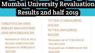 Mumbai University Revaluation Results || 2nd half 2019 || arts , commerce , science,engineering