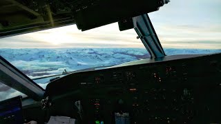 FLYING IN THE NORWEGIAN FJORDS! Cockpit view from Dash 8 Q300 out of Molde