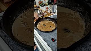 dinner at the daughters, making brown pepper gravy for chicken fried steak