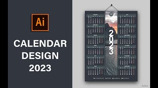 2023 Calendar | how to design a simple and beautiful wall calendar | illustrator tutorial