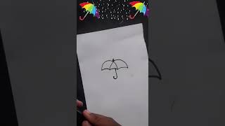 Easy trick to draw umbrella ⛱#shorts