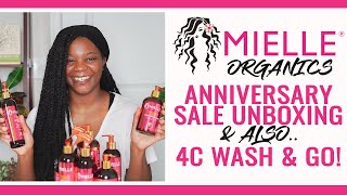 mielle organics haul | anniversary sale unboxing + 4c wash and go with products!