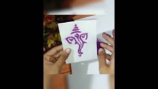 || Easy Lord Ganesha Drawing using Glue and rangoli || #shorts #ragoli