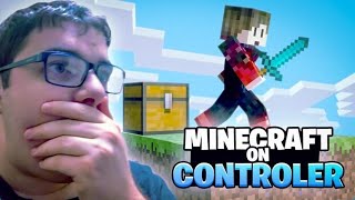 I TRIED TO PLAY SKYWARS MINECRAFT PE WITH A PS4 CONTROLLER...!!!!!