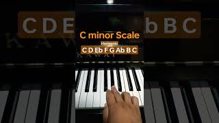 C minor scale (Harmonic) - Piano Tutorial