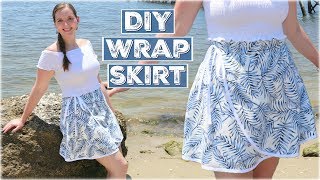 How to Make a Wrap Skirt without a Pattern | DIY Wrap Skirt Tutorial | Sewing Projects for Beginners