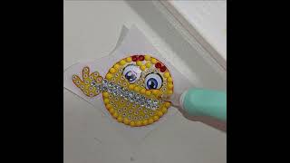 Diamond Art Painting an Emoji Sticker in Real Time.